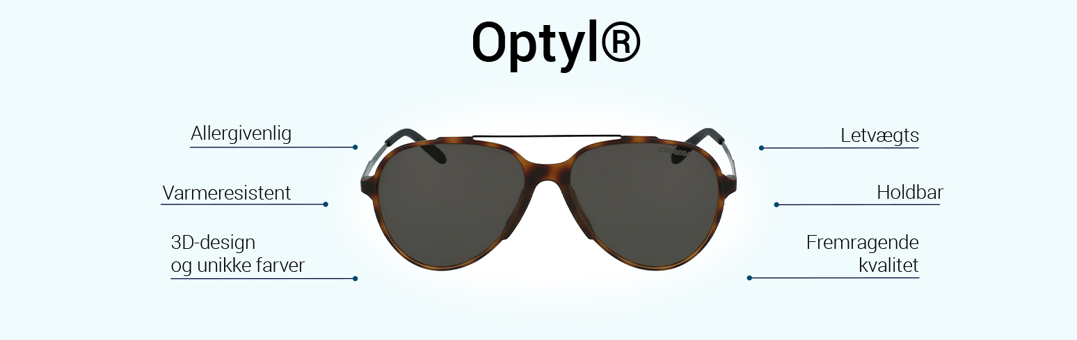 Optyl®: allergivenlige rammemateriale | Ordbog |