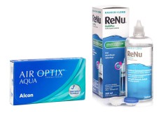 Air Optix Aqua (6 linser) + ReNu MultiPlus 360 ml med etui