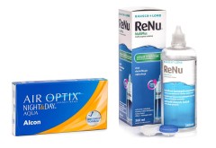 Air Optix Night & Day Aqua (6 linser) + ReNu MultiPlus 360 ml med etui