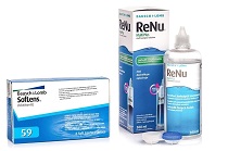 SofLens 59 (6 linser) + ReNu MultiPlus 360 ml med etui økonomipakke med rabat