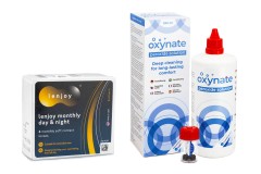 Lenjoy Monthly Day & Night (6 linser) + Oxynate Peroxide 380 ml med etui